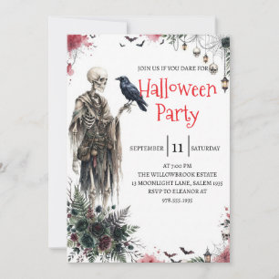 Invitation de fête d'Halloween homme squelette got