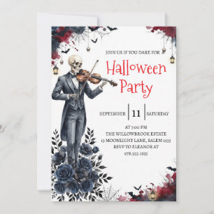 Invitation de fête d'Halloween homme squelette got