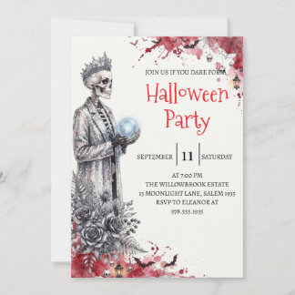 Invitation de fête d'Halloween homme squelette got