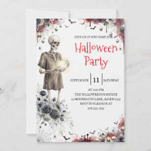 Invitation de fête d'Halloween homme squelette got