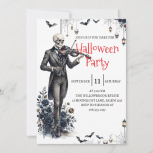 Invitation de fête d'Halloween homme squelette got