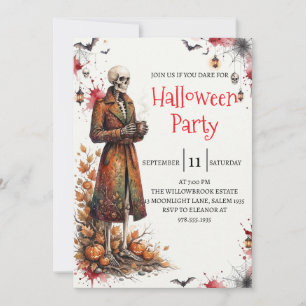 Invitation de fête d'Halloween homme squelette got