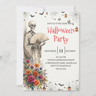 Invitation de fête d'Halloween homme squelette got