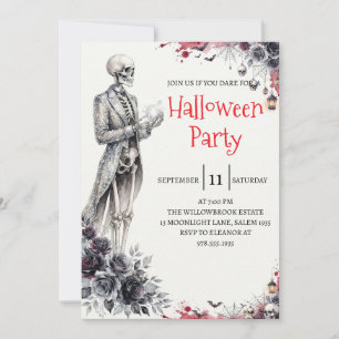 Invitation de fête d'Halloween homme squelette got