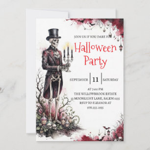 Invitation de fête d'Halloween homme squelette got