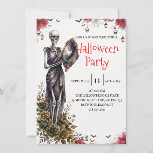 Invitation de fête d'Halloween homme squelette got