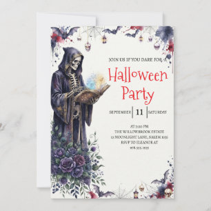 Invitation de fête d'Halloween homme squelette got