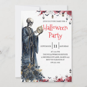 Invitation de fête d'Halloween homme squelette got