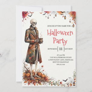 Invitation de fête d'Halloween homme squelette got