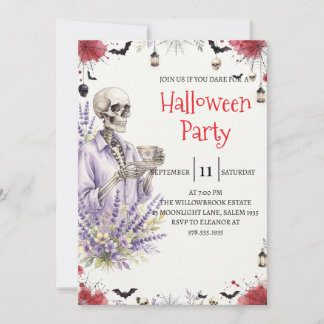 Invitation de fête d'Halloween homme squelette got