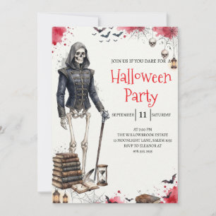 Invitation de fête d'Halloween homme squelette got