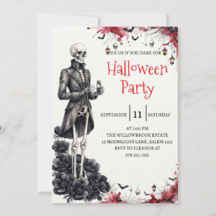 Invitation de fête d'Halloween homme squelette got