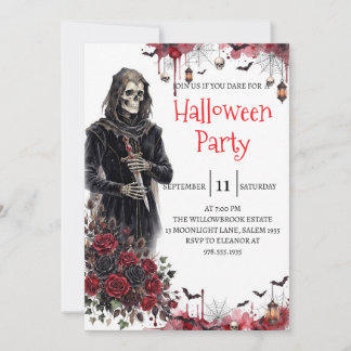Invitation de fête d'Halloween homme squelette got