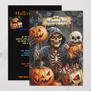Invitation de fête d'Halloween Horreur Effrayant É