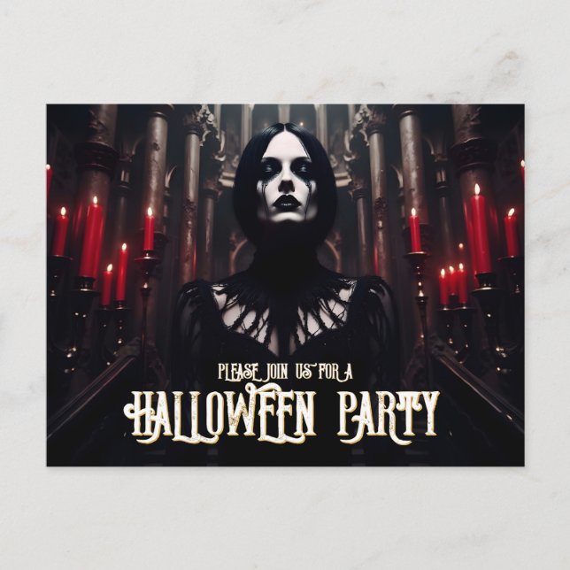 Invitation de fête d'Halloween – Invitation gothiq (Devant)