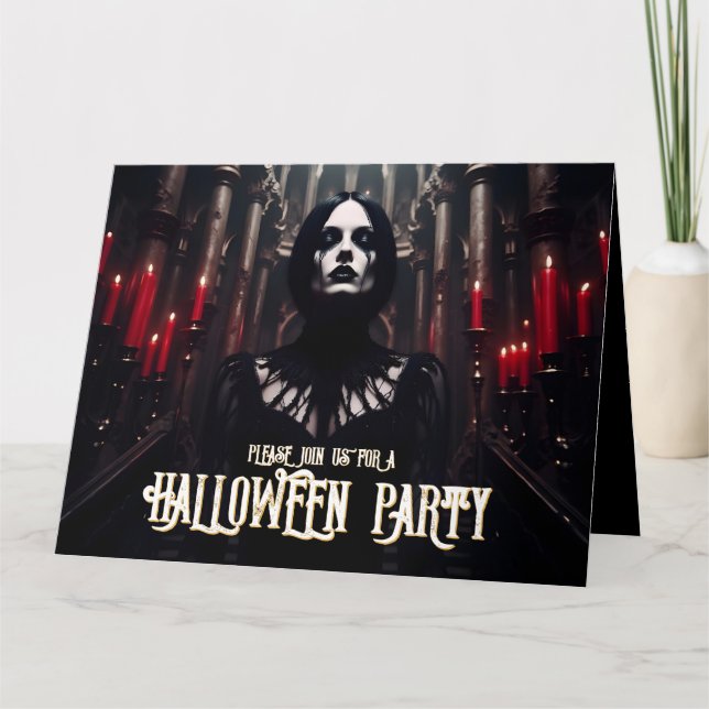 Invitation de fête d'Halloween – Invitation gothiq (Devant)