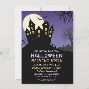 Invitation de fête d'Halloween Maison hantée Horre