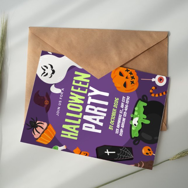 Invitation de fête d'Halloween mignonne avec citro (Créateur téléchargé)