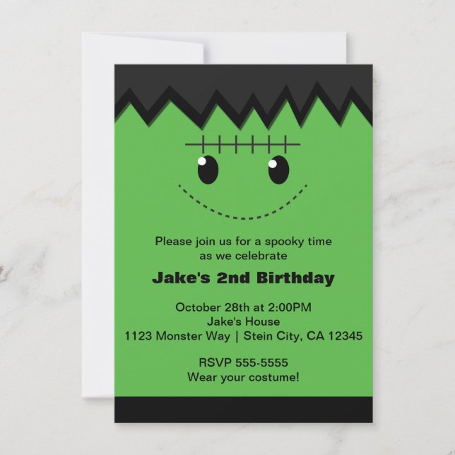 Invitation de fête d'Halloween mignonne pour enfan (Devant)