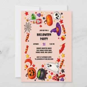 Invitation de fête d'Halloween mignonne pour les e