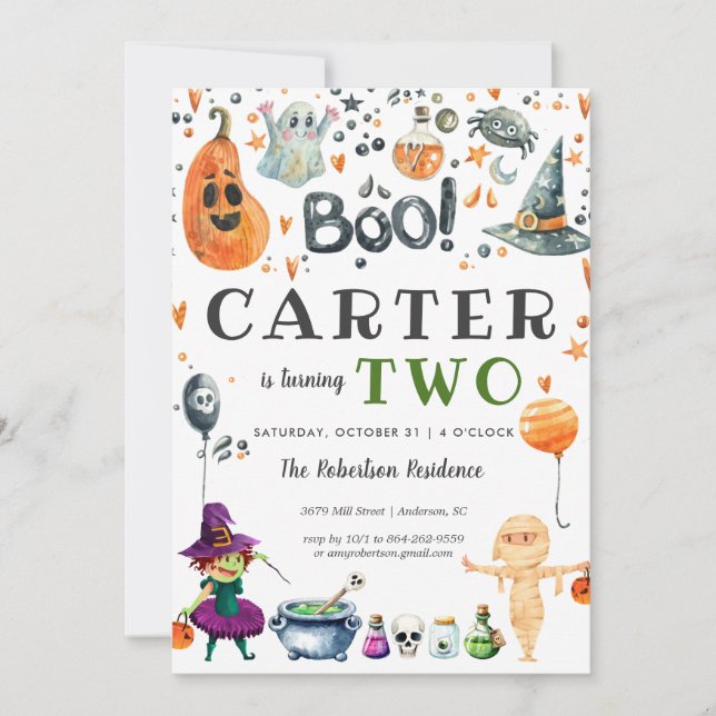 Invitation de fête d'Halloween pour enfants (Devant)