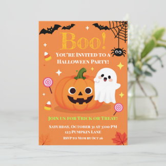 Invitation de fête d'Halloween pour enfants mignon
