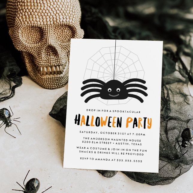 Invitation de fête d'Halloween pour une araignée m (Créateur téléchargé)