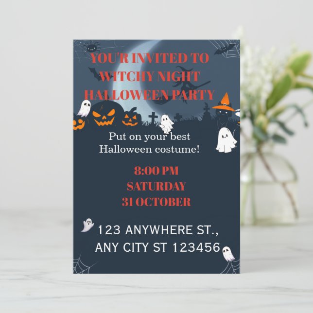 Invitation de fête d'Halloween pour une soirée de  (Debout devant)