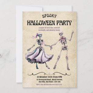 Invitation de fête d'Halloween - Skeletons dansant