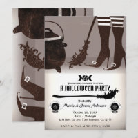 Invitation de fête d'Halloween sorcière vintage