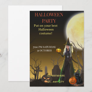 Invitation de fête d'Halloween Spooky Chic