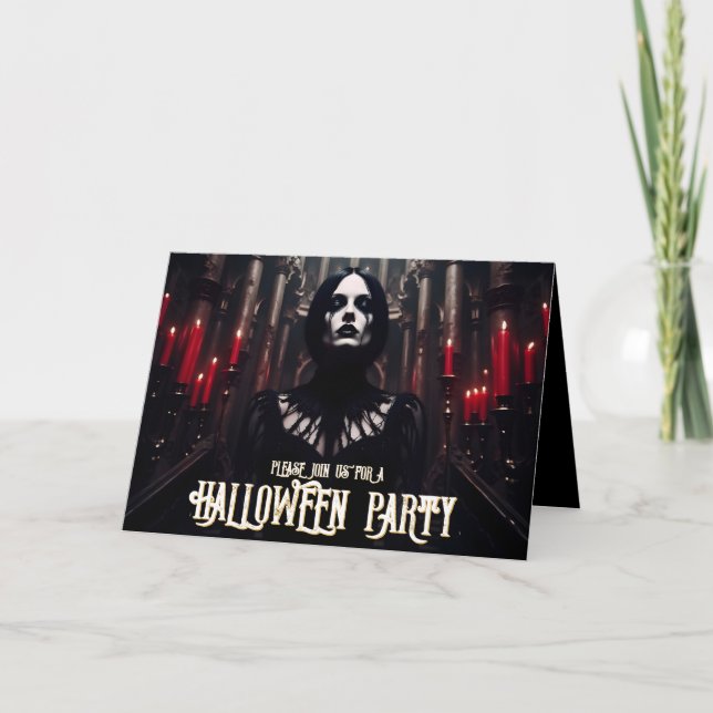 Invitation de fête d'Halloween – Style gothique so (Devant)