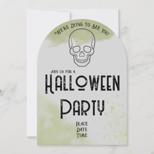 Invitation de fête d'Halloween sur une pierre tomb (Devant)