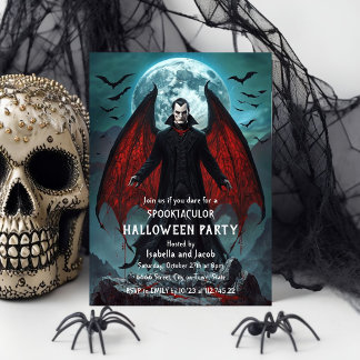 Invitation de fête d'Halloween Vampire gothique ch