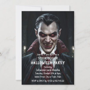 Invitation de fête d'Halloween Vampire gothique Dr