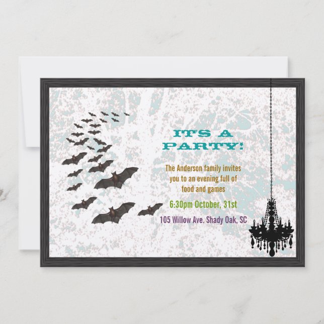 Invitation de fête d'Halloween vintage (Devant)