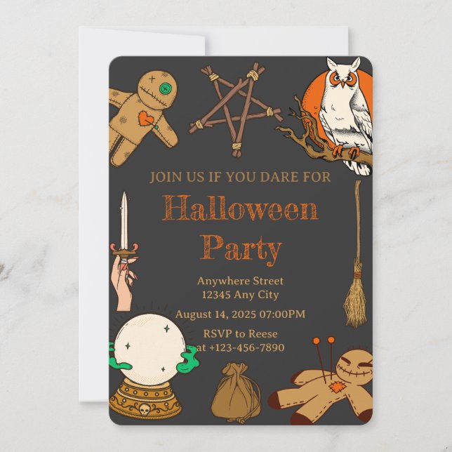 Invitation de fête d'Halloween Witch Crafts (Devant)