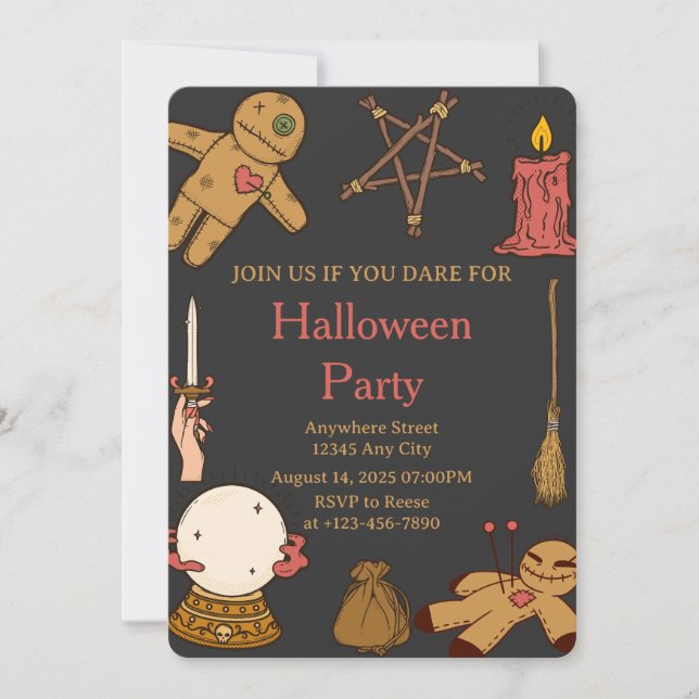 Invitation de fête d'Halloween Witch Crafts (Devant)