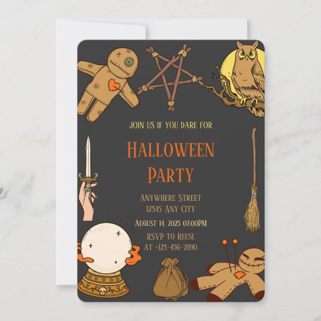 Invitation de fête d'Halloween Witch Crafts (Devant)