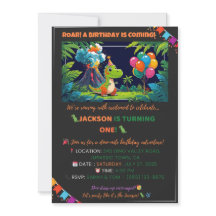 Invitation de fête Dino - modifiable
