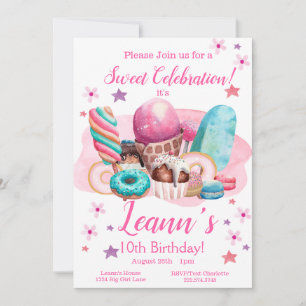 Invitation de fête douce, Invitat d'anniversaire m