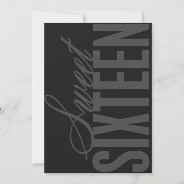 Invitation de fête d'Sweet sixteen de 5x7 (Devant)