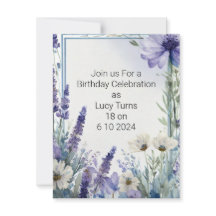 invitation de fête du 18e anniversaire avec fleurs