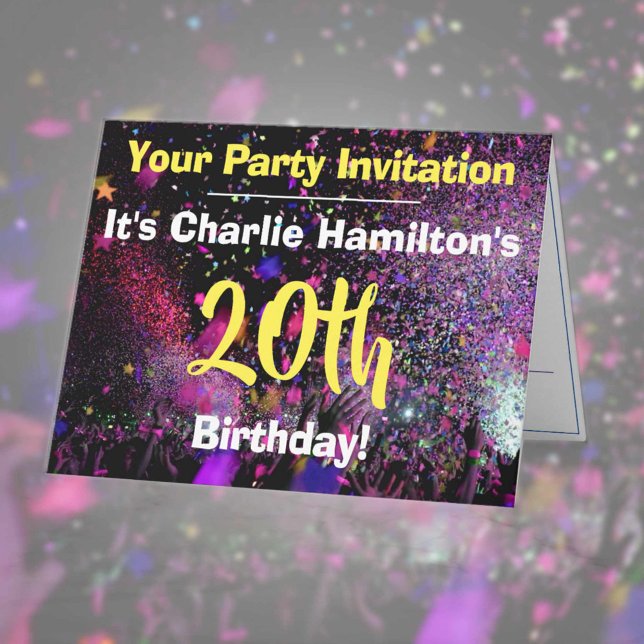 Invitation de fête du 20e anniversaire (Créateur téléchargé)