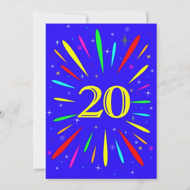 Invitation de fête du 20e anniversaire Explosion (Devant)