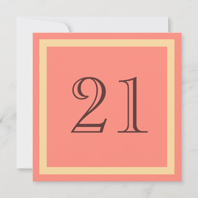 Invitation de fête du 21e anniversaire - Coral Sau (Devant)