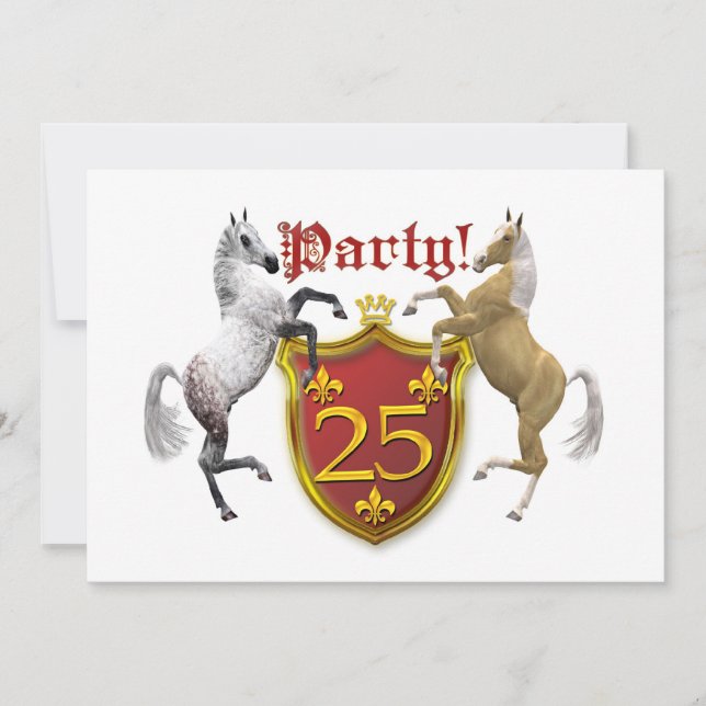 Invitation de fête du 25e anniversaire avec armoir (Devant)