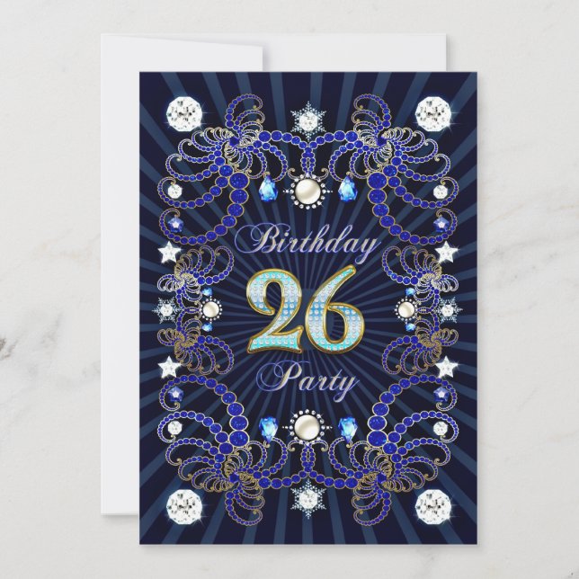invitation de fête du 26e anniversaire avec une fo (Devant)
