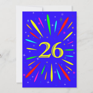 Invitation de fête du 26e anniversaire Explosion