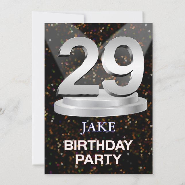 Invitation de fête du 29e anniversaire Ajouter un  (Devant)